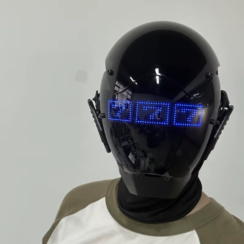 Cyberpunk Mask Adult Role Play Technology Sense Diy Text Led Light Technology Cosplay Mask