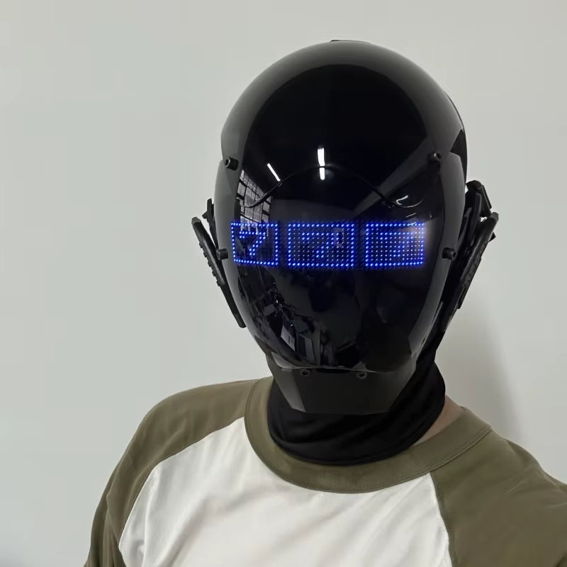 Cyberpunk Mask Adult Role Play Technology Sense Diy Text Led Light Technology Cosplay Mask