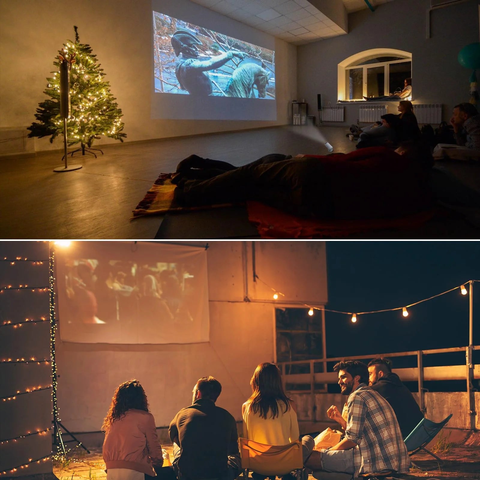 Mini Projector with Wifi and Bluetooth, 4K Outdoor Projector with 180°Adjustable Stand, Auto Keystone Movie Projector Compatible with TV Stick/Ios/Android/Laptop, Portable 1080P Full HD Proyector